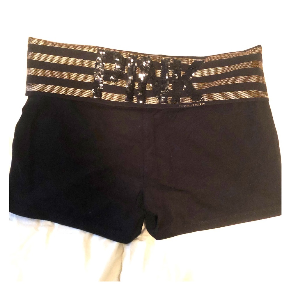 PINK active wear shorts with sequins